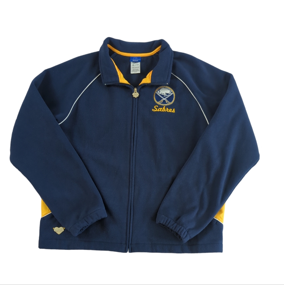 Buffalo Sabres fleece jacket, NHL hockey, Reebok, girls XL women's small